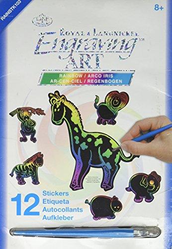 Rainbow Engraving Art Stickers-Safari Animals