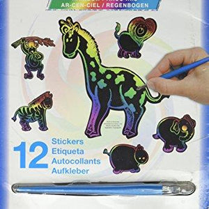 Rainbow Engraving Art Stickers-Safari Animals