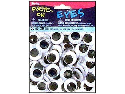 Paste On Wiggle Eyes 20mm 56/Pkg-Black