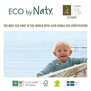 Eco by Naty Pull-Ups, Size 4, 22 Diapers, 8-15kg, Plant Based Premium Ecological Pull-Ups With no Nasty Chemicals