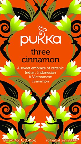 Pukka Three Cinnamon, Organic Herbal Tea (4 Pack, 80 Tea bags)