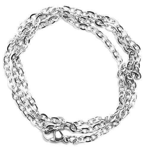 Stainless Steel Circle Link Chain with Clasp - 18in