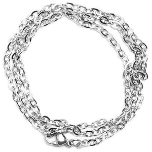 Stainless Steel Circle Link Chain with Clasp - 18in