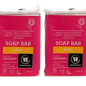 URTEKRAM ORGANIC ROSE SOAP BAR 100g (Pack of 2)