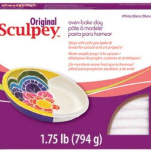 Polyform Sculpey Original Polymer Clay, 1.75-Pound, White