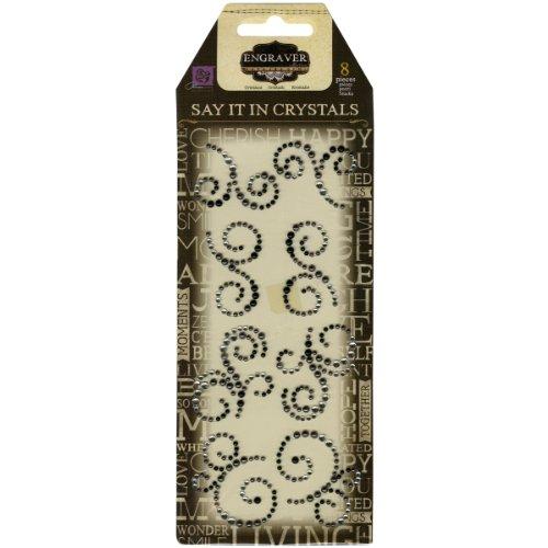Prima Marketing 563943 Engraver 8-Piece Say it in Crystals Adhesive Gems with Mini Swirls, 3-Inch by 7-Inch