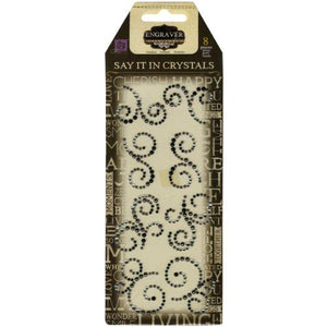 Prima Marketing 563943 Engraver 8-Piece Say it in Crystals Adhesive Gems with Mini Swirls, 3-Inch by 7-Inch