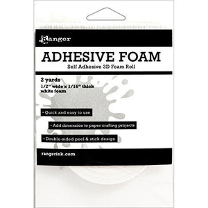 Ranger Adhesive White Foam Roll 1/2"X1/16"X2yd