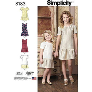 Simplicity 8183 Child's and Girls' Dress or Jumper with Skirt Variations, HH (3-4-5-6)