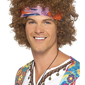 Men's 70s Afro Wig with Headscarf