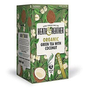 Heath & Heather Organic Green Tea & Coconut (Pack of 6)