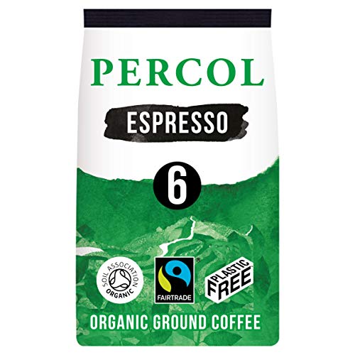 Percol Ft Organic Intense Espresso Ground Coffee - Plastic Free 200g