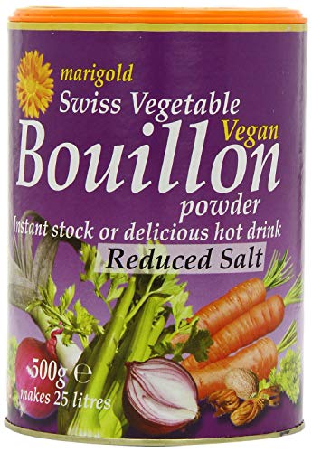 Marigold Vegan Bouillon Powder, Less Salt 500 g (Pack of 2)