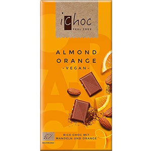 iChoc Almond Orange - Rice Chocolate 80g (Pack of 10)