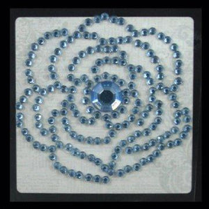 Ruby Rock-It Bling Self-Adhesive Rhinestone Vintage Floral-Blue