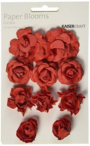 Paper Blooms 1" To 1.5" 10/Pkg-Fire Red