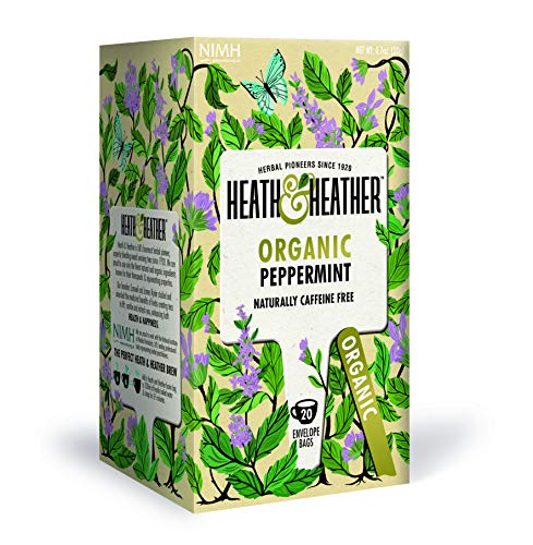 Heath & Heather Organic Peppermint 20 Tea Bags (Pack of 6, Total 120 Teabags)
