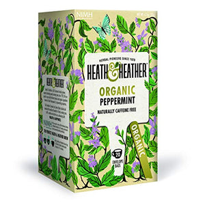 Heath & Heather Organic Peppermint 20 Tea Bags (Pack of 6, Total 120 Teabags)