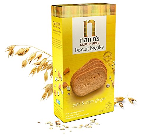NAIRN'S OATCAKES Gluten Free Biscuits Breaks Oats & Stem Ginger 160g (PACK OF 1)