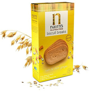 NAIRN'S OATCAKES Gluten Free Biscuits Breaks Oats & Stem Ginger 160g (PACK OF 1)