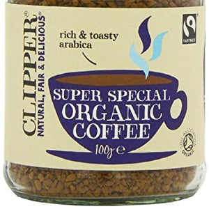 Clipper Fairtrade Organic Instant Freeze Dried Medium Coffee 100g (Case of 6)