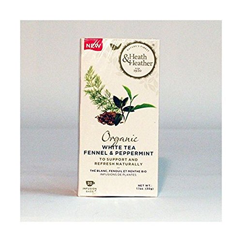 Heath & Heather Organic White Tea, Fennel & Peppermint Tea 20bags (3 pack)