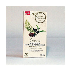 Heath & Heather Organic White Tea, Fennel & Peppermint Tea 20bags (2 pack)