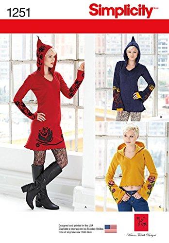 Simplicity Creative Patterns 1251 Misses' Knit Dress, Tunic and Top, Size: P5 12-14-16-18-20