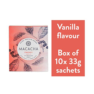 MACACHA - Energy (Natural Caffeine Source) Box - Vegan Protein Powder - 10x33g Sachets