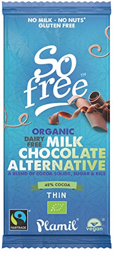 Plamil So Free Organic Fairtrade Milk Alternative Thin Chocolate 12 Bars