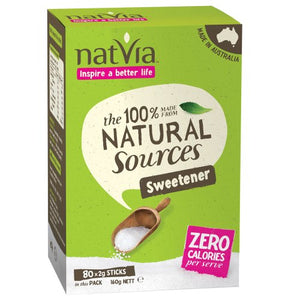 Natvia 100 % Natural Sweetener 80 Sticks (Pack of 1)