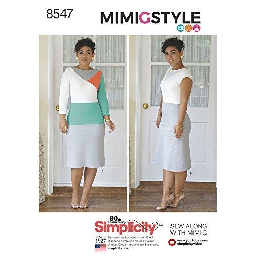 Simplicity Pattern 8547 Y5 Womens and Petite Plus Dress by Mimi G Style, Size 18-26