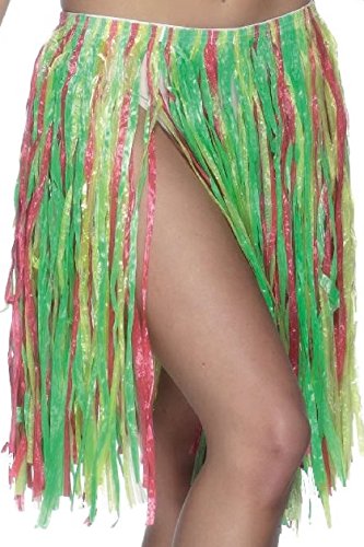 Smiffys Elasticated Hawaiian Hula Skirt, 56 cm - Multi-Colour