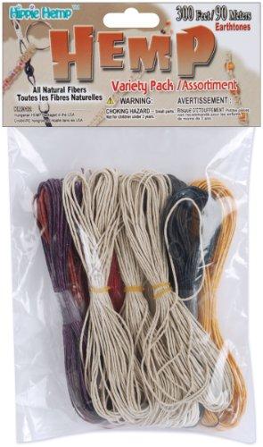 Pepperell Hemp Jewelry Making Variety Pack, 300-Feet, Earth Tone