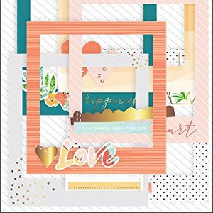 Pinkfresh Studio Let Your Heart Decide Chipboard Stickers 6/Pkg-Gold Foil Frames W/Stitched Accents