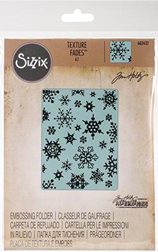 Sizzix 662432 Texture Fades Embossing Folder, Simple Snowflakes by Tim Holtz, Multi