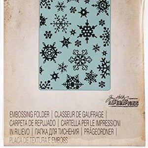 Sizzix 662432 Texture Fades Embossing Folder, Simple Snowflakes by Tim Holtz, Multi