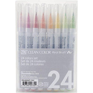Zig Clean Color Real Brush Markers (24 Per Package)