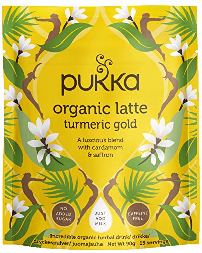Pukka Turmeric Gold, Organic Herbal Latte with Cardamom & Saffron - Pack of 4
