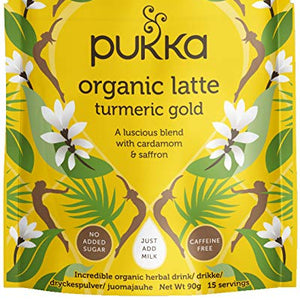Pukka Turmeric Gold, Organic Herbal Latte with Cardamom & Saffron - Pack of 4