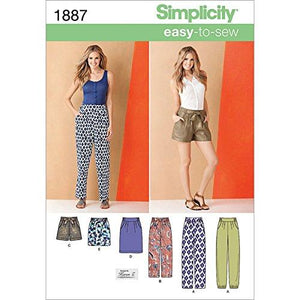 Simplicity Karen Z Easy-to-Sew Pattern 1887 Misses Pants, Shorts and Skirt in 2 Lengths Size 16-18-20-22-24