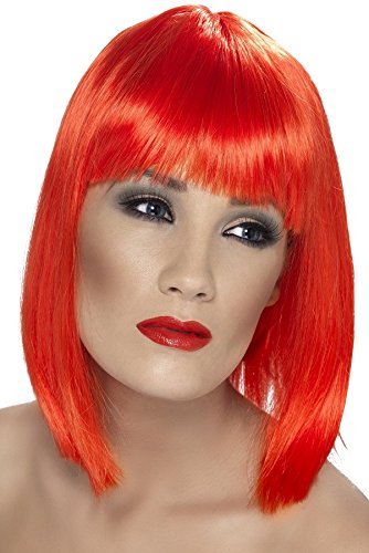 Smiffys Glam Wig - Neon Red