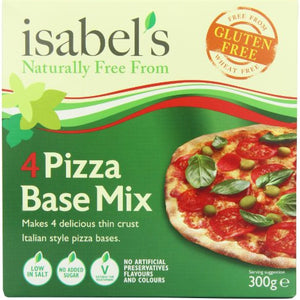 Isabel's Gluten Free Thin-Crust Pizza Base Mix 300 g (Pack of 4)