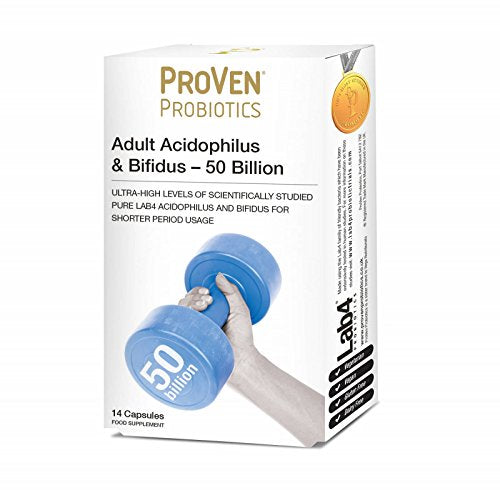 Proven Probiotics Adult Acidophilus and Bifidus 50 Billion Capsules, 14-Count