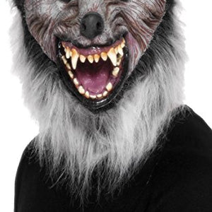 Smiffys Wolf Prowler Mask with Hair - Adult
