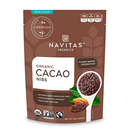 Navitas Organics Cacao Nibs, 227 g Bag, Organic, Fair Trade, Gluten-Free