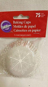 Snowflake Cupcake Liners Grey
