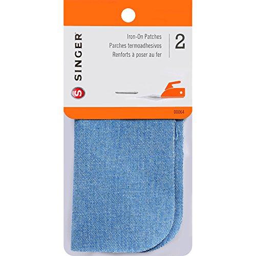 Singer 5-inch-by-5-inch Iron-On Patches, Faded Blue, 2 per package