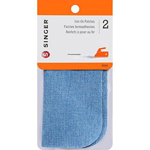 Singer 5-inch-by-5-inch Iron-On Patches, Faded Blue, 2 per package
