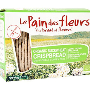 Le Pain Des Fleurs Organic Buckwheat Crisp Bread No Salt 125 g (Pack of 6)